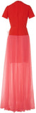 Color-Block Crepe Gown with Bow