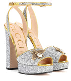 Embellished Plateau Glitter Pumps