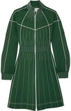 Embroidered Zip Mini Dress