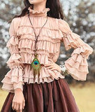 Ruffle-Tiered Chiffon Blouse - DESIGNER INSPIRED FASHIONS