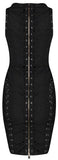 Eyelet Laced Bandage Dress - Khaki, Red or Black