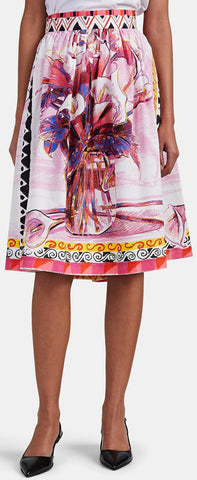 Floral Cotton Poplin Skirt