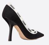 J'Adior Black Embroidered Pump, 10 cm
