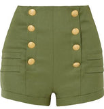 Button-Embellished Shorts