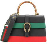 Dionysus Striped Nera Verde Rossa Leather Shoulder Bag - DESIGNER INSPIRED FASHIONS