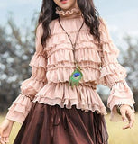 Ruffle-Tiered Chiffon Blouse - DESIGNER INSPIRED FASHIONS