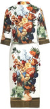Floral & Vase Printed Half-Sleeve Shirt & Midi Skirt Set - DESIGNER INSPIRED FASHIONS