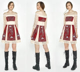 Off-The-Shoulder Embroidered Lace A-Line Dress - DESIGNER INSPIRED FASHIONS