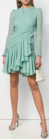 Draped Chiffon Mini Dress