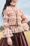 Ruffle-Tiered Chiffon Blouse - DESIGNER INSPIRED FASHIONS
