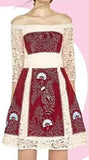 Off-The-Shoulder Embroidered Lace A-Line Dress - DESIGNER INSPIRED FASHIONS