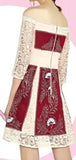 Off-The-Shoulder Embroidered Lace A-Line Dress - DESIGNER INSPIRED FASHIONS