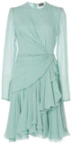 Draped Chiffon Mini Dress