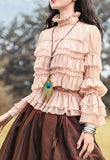Ruffle-Tiered Chiffon Blouse - DESIGNER INSPIRED FASHIONS