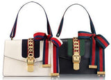 Sylvie Leather Shoulder Bag - (Black, White, Green, Red) - DESIGNER INSPIRED FASHIONS
