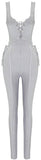 Lace-Up Stretch Jumpsuit