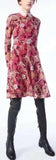Lotus Guipure Lace Long-Sleeve Dress, Pink