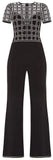 'Marianna' Caged Mesh Jumpsuit, Black