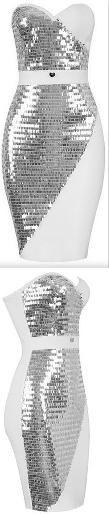 Strapless Sequin-Embellished Mini Dress