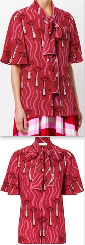 Lipstick Print Blouse