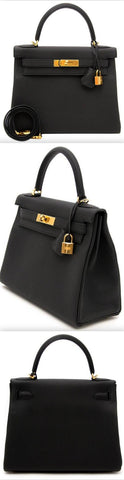Black Epsom Sellier Kelly 28cm | DESIGNER INSPIRED FASHIONS