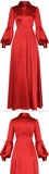 Long Red Satin Shirt-Gown