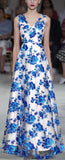 Floral Embroidered Mesh Gown