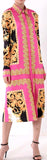 Baroque Print Midi Shirt-Dress