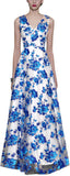 Floral Embroidered Mesh Gown