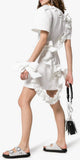Bow Embellished Ruffle Sash Mini Dress
