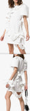 Bow Embellished Ruffle Sash Mini Dress