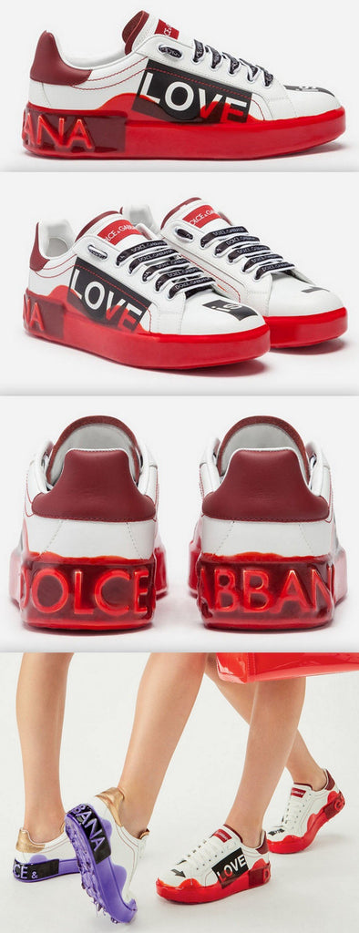 Portofino Melt Sneakers in Printed Nappa Calfskin - Red or Purple