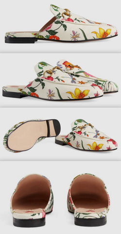 Princetown Flora Print Canvas Slipper | DESIGNER INSPIRED FASHIONS