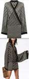 Striped V-Neck Mini Dress