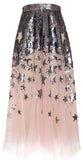 Sequined Star Gauze Skirt