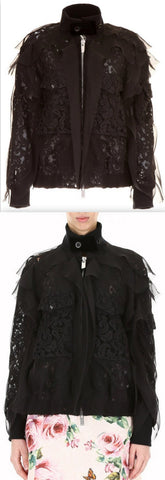 Lace Ruffle Bomber Jacket | DESIGNER INSPIRED FASHIONS