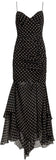 Polka Dot Ruched Maxi Dress