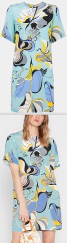 'Frida' Print Silk Dress | DESIGNER INSPIRED FASHIONS
