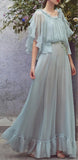 Chiffon Leaf Appliques Gown