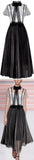 Mesh and Lace Gown with Bow
