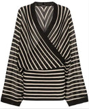 Striped V-Neck Mini Dress
