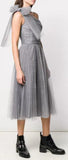 One-Shoulder Tulle Dress, Grey