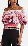 Floral Cotton Off-The-Shoulder Crop Top