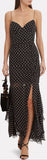 Polka Dot Ruched Maxi Dress