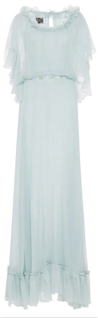 Chiffon Leaf Appliques Gown