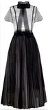 Mesh and Lace Gown with Bow