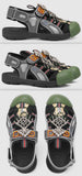 Leather and Mesh Sandals with Crystals