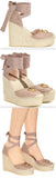 Leather Platform Espadrilles, Pink/Nude | DESIGNER INSPIRED FASHIONS
