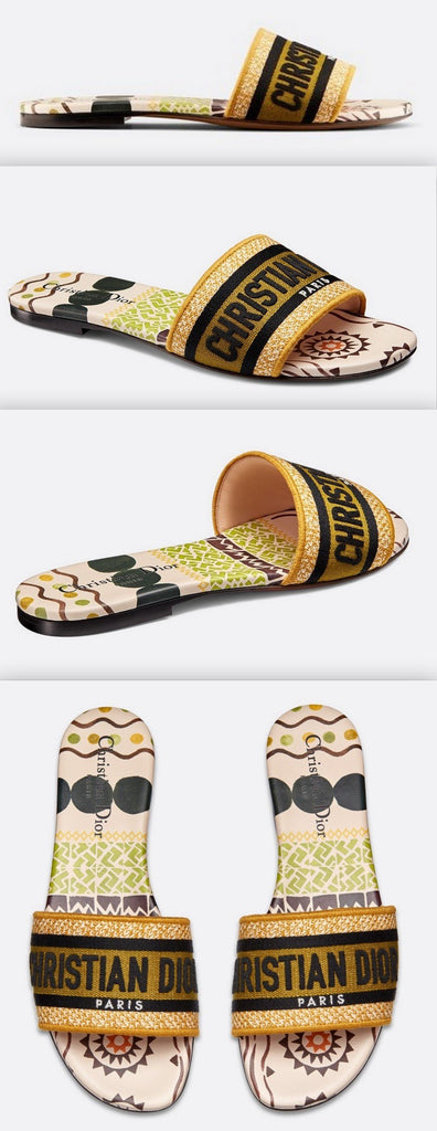'Dway' Flat Mule in Embroidered Cotton | DESIGNER INSPIRED FASHIONS