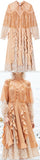 Ruffle-Paneled Lace Dress